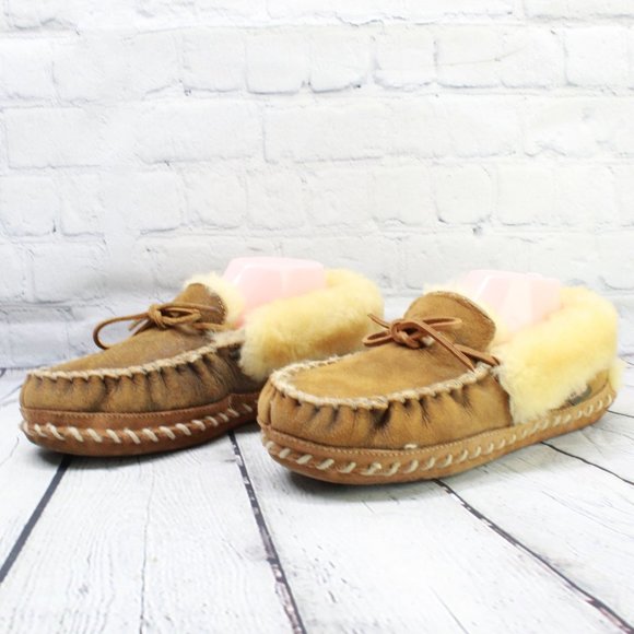 LL BEAN Lined Wicked Good Moccasin Slippers Sz 9 - Picture 3 of 9